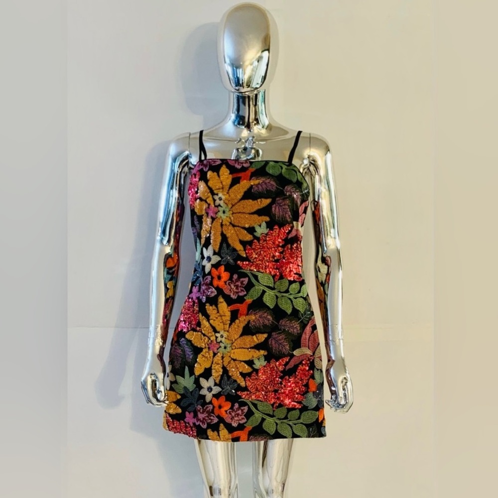 2X HOST PICK” Ramy Brook Sequined Floral Embroidered Dress. - Picture 12 of 14